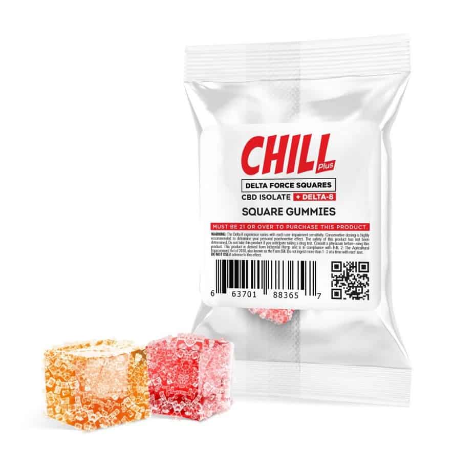 chillplus cbd delta force squares gummy sample pack