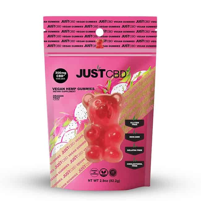 JustCBD CBD Gummies Vegan 300mg Dragon-Fruit